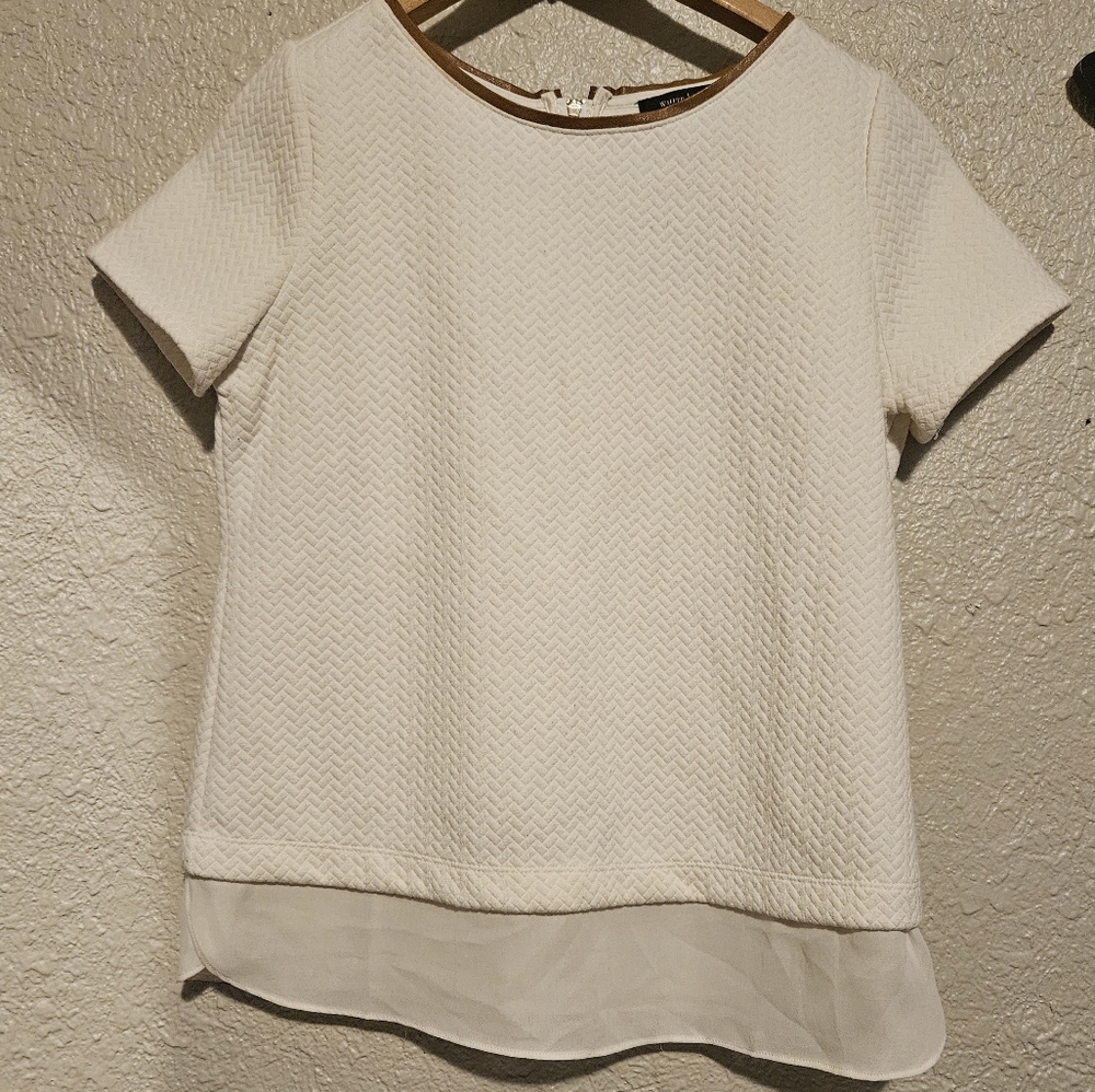 Women's White Textured Top